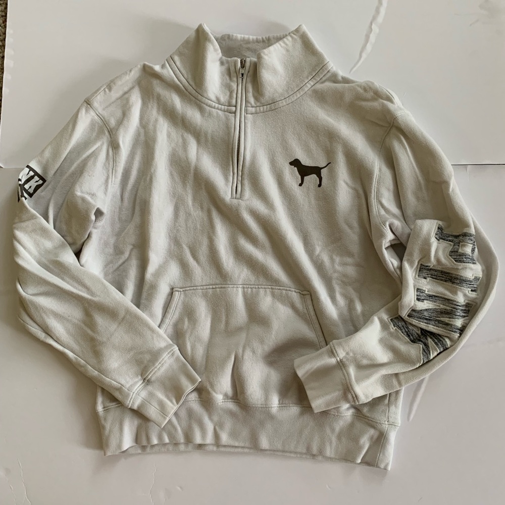 PINK quarter-zip sweater